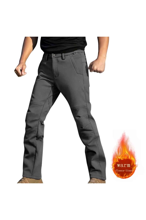Men's Pants Waterproof Softshell Ripstop Plus Size Trousers Winter Windproof Fleece Work Outdoor Slacks