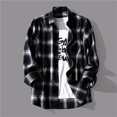 thumbnail image 1 of WIZUTIZ Men's Plaid Shirt Breathable Lightweight Pocket Turndown Collar Button Closure Long Sleeve Casual Button-Down Shirt, 1 of 5