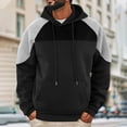 thumbnail image 1 of WIZUTIZ Men's Pullover Hoodie Color Block Fleece Kangaroo Pocket Relaxed Fit Oversized Streetwear Hooded Sweatshirt for Men Fall Winter Casual Athletic Wear Warm Top, 1 of 7