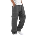 thumbnail image 1 of WIZUTIZ Men's Relaxed Fit Cargo Pants Contrast Stitching Elastic Waist Polyester Outdoor Casual Trousers, 1 of 8