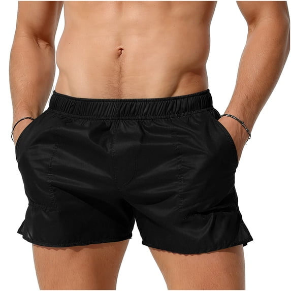 WIZUTIZ Men's See Through Beach Shorts Swim Trunks Elastic Mesh Swimming Boxer Briefs Lounge Pants Outdoor Sweatpants