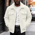 thumbnail image 1 of WIZUTIZ Men's Sherpa Lined Trucker Jacket Stand Collar Full Zip Fall Winter Warm Fuzzy Outerwear Coat, 1 of 9