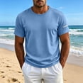 thumbnail image 1 of WIZUTIZ Men's Short Sleeve T-Shirt Summer Lightweight Breathable Quick-Dry Crew Neck Loose Outdoor Sports Top Reflective Detail for Running Hiking Daily Wear Mens Fashion, 1 of 6