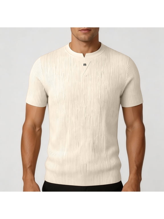 Men's Short Sleeve T-Shirt Summer Loose Casual Thin Breathable Crew Neck Top Soft Polyester Relaxed Fit for Beach Vacation Work Daily Wear Mens Fashion