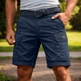 thumbnail image 1 of WIZUTIZ Men's Solid Color Multi-Pocket Cargo Shorts Cropped Loose Fit Breathable Lightweight Summer Outdoor Casual Everyday Work Shorts, 1 of 4