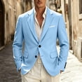 thumbnail image 1 of WIZUTIZ Men's Solid Color Two Button Suit Jacket Single Breasted Dress Blazer with Pocket for Party Ceremony Show, 1 of 7