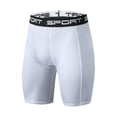 thumbnail image 1 of WIZUTIZ Men's Solid Compression Running Shorts High Stretch Quick Dry Breathable Cropped Summer Gym Fitness Training Workout Shorts, 1 of 3