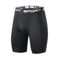 thumbnail image 1 of WIZUTIZ Men's Solid Compression Running Shorts High Stretch Quick Dry Breathable Cropped Summer Gym Fitness Training Workout Shorts, 1 of 3