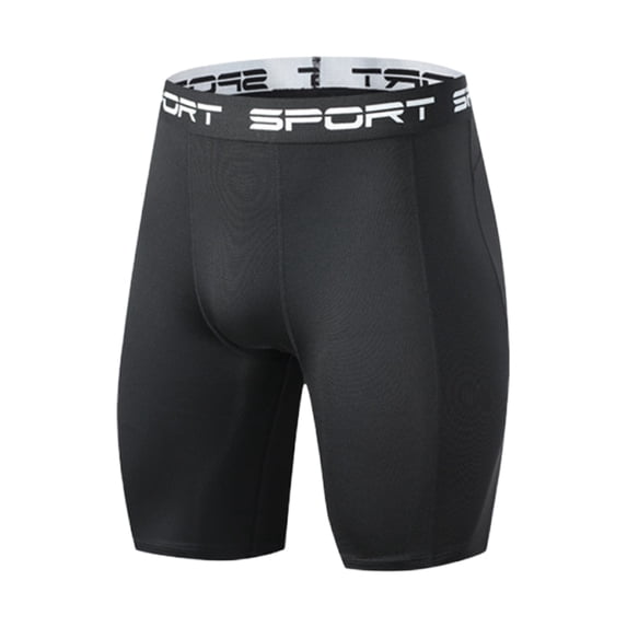 WIZUTIZ Men's Solid Compression Running Shorts High Stretch Quick Dry Breathable Cropped Summer Gym Fitness Training Workout Shorts