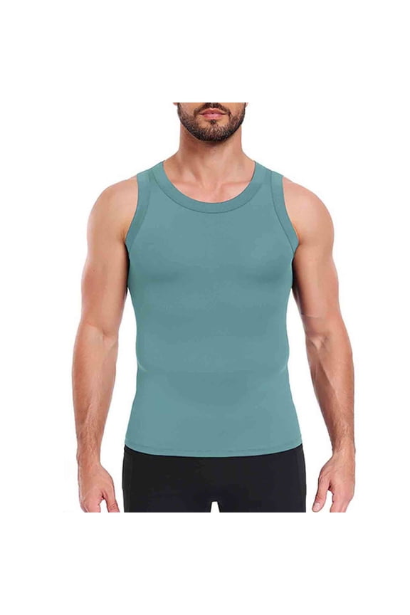 Men's Stringer Tank Tops Solid Color Vest Sleeveless Gym Workout Bodybuilding Fitness Muscle T Shirts Summer Outfit