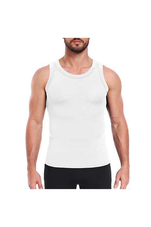 Men's Stringer Tank Tops Solid Color Vest Sleeveless Gym Workout Bodybuilding Fitness Muscle T Shirts Summer Outfit