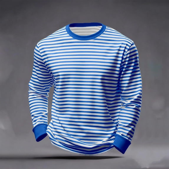 WIZUTIZ Men's Striped T Shirts Raglan Long Sleeve Crew Neck Tee Casual Basic Blouse Spring Fall Basic Tees Big Tall Tops