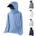 thumbnail image 1 of WIZUTIZ Men's Sun Shirts Upf 50+ Rash Guard Long Sleeve Sun Protection Hoodie with Hat &Face Mask Zip Cooling Going Out Jacket, 1 of 5