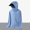 thumbnail image 1 of WIZUTIZ Men's Sun Shirts Upf 50+ Rash Guard Long Sleeve Sun Protection Hoodie with Hat &Face Mask Zip Cooling Going Out Jacket, 1 of 5