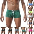 thumbnail image 1 of WIZUTIZ Men's Swim Trunk Swimwear Quick Dry Bathing Suit Board Short Sexy Boxer Brief with Drawstring, 1 of 4