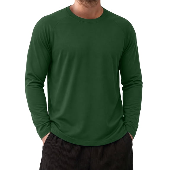 WIZUTIZ Men's Thermal Long Sleeve Shirt Soft Brushed Fabric Casual Pullover Top For Cold Weather Layering