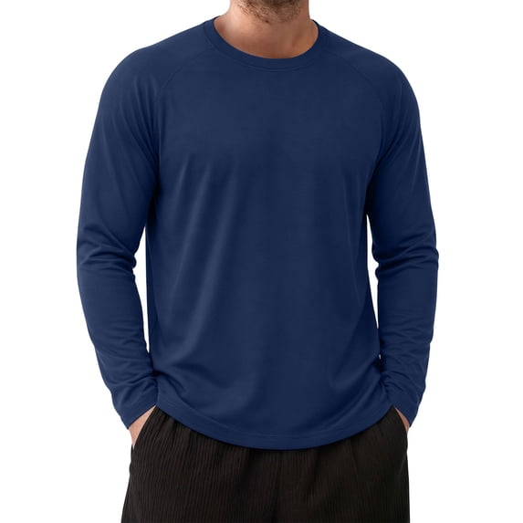 WIZUTIZ Men's Thermal Long Sleeve Shirt Soft Brushed Fabric Casual Pullover Top For Cold Weather Layering