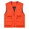 thumbnail image 1 of WIZUTIZ Men's Utility Vest Multi-Pocket Quick Dry Thin Stand Collar Full-Zip Sleeveless Breathable Outdoor Summer Tops Casual Work Vest, 1 of 2