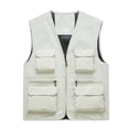 thumbnail image 1 of WIZUTIZ Men's Utility Vest Multi-Pocket Quick Dry Thin Stand Collar Full-Zip Sleeveless Breathable Outdoor Summer Tops Casual Work Vest, 1 of 4