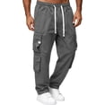 thumbnail image 1 of WIZUTIZ Men's Work Pants Thin Straight Leg Cargo Casual Trousers Multi-Pocket Wear-Resistant Polyester Relaxed Fit for Outdoor Labor Daily Commute Mens Fashion, 1 of 6