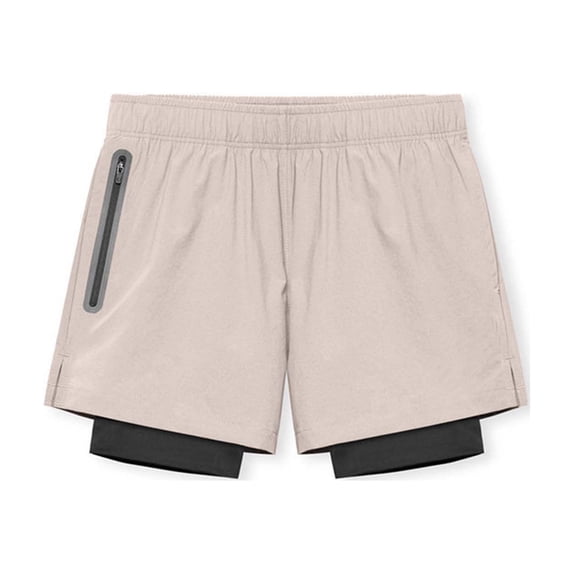 WIZUTIZ Mens 2 in 1 Athletic Running Shorts with Liner Active Quick Dry Gym Workout Sports Shorts with Zipper Pockets