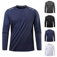 thumbnail image 1 of WIZUTIZ Mens Althletic Shirts Long Sleeve Crew Neck Stretch Slim Fit Breathable Shirts Base Layer Running Workout Active Tops, 1 of 5