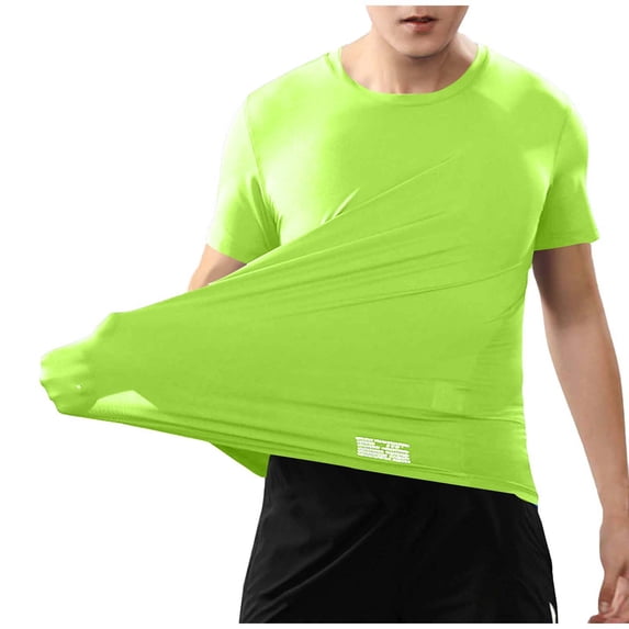 WIZUTIZ Mens Athletic Running Shirts Performance Athletic Tees for Gym & Workout, Breathable & Quick-Dry Shirts