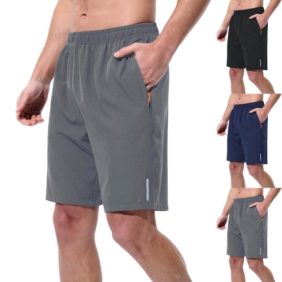 WIZUTIZ Mens Athletic Shorts Running Shorts Quick Dry Workout Shorts 9" Lightweight Gym Basketball Shorts Zipper Pockets