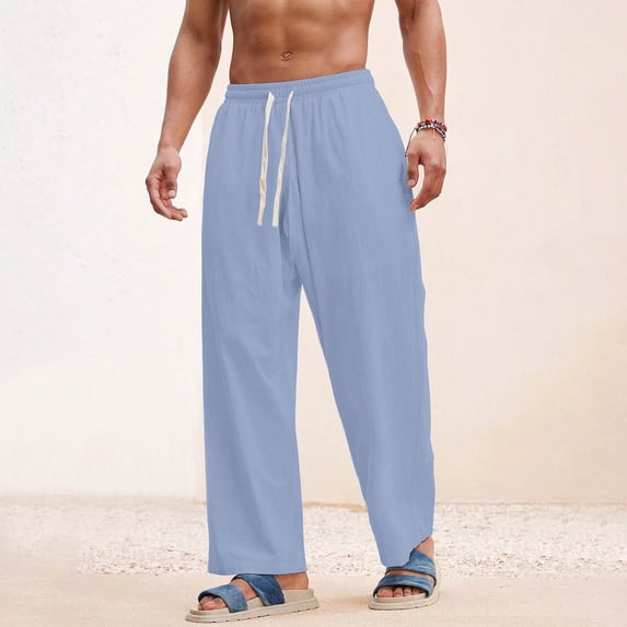 WIZUTIZ Mens Bottom Sweatpants Relaxed Fit Drawstring Elastic Waist Lounge Pants Athletic Workout Gym Joggers with Pockets