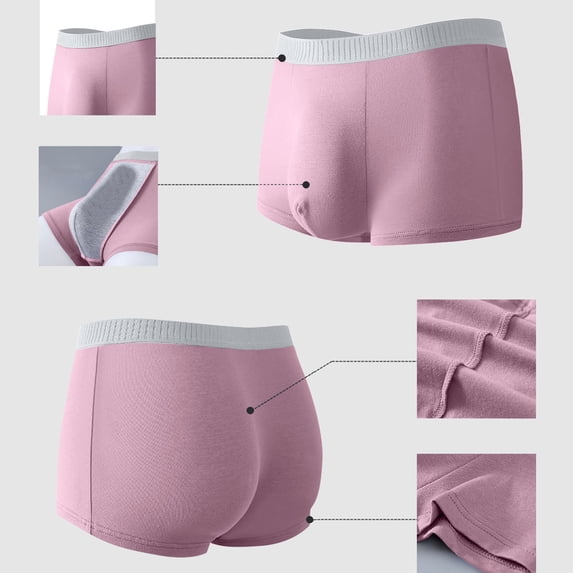 WIZUTIZ Mens Boxer Briefs Pouch Trunks Support Ball Bulge Enhancing Underwear Stretch Breathable U Convex Panties