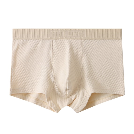WIZUTIZ Mens Breathable Boxers Color Matching Stretch Seamless Comfort Underwear Cotton Mid Rise Shorts Soft Comfortable