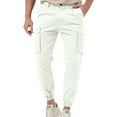 thumbnail image 1 of WIZUTIZ Mens Cargo Jogger Pants Slim Fit Stretch Zipper Pockets Thick Cotton for Men, 1 of 5