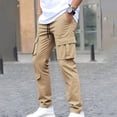 thumbnail image 1 of WIZUTIZ Mens Cargo Pants, Drawstring Outdoor Work Hiking Pants with Multi Pockets, 1 of 5