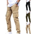 thumbnail image 1 of WIZUTIZ Mens Cargo Pants, Drawstring Outdoor Work Hiking Pants with Multi Pockets, 1 of 5