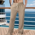 thumbnail image 1 of WIZUTIZ Mens Casual Lounge Pants Lightweight Breathable Drawstring Waist Relaxed Fit Summer Beach Trousers, 1 of 5