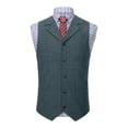 thumbnail image 1 of WIZUTIZ Mens Classic Slim Fit Dress Vest Formal Wedding Prom Tuxedo Suit Vests Single-Breasted Lapel Waistcoat with Pockets, 1 of 4