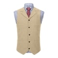 thumbnail image 1 of WIZUTIZ Mens Classic Slim Fit Dress Vest Formal Wedding Prom Tuxedo Suit Vests Single-Breasted Lapel Waistcoat with Pockets, 1 of 4