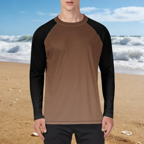 WIZUTIZ Mens Color Block Sun Shirts 2026 Summer Raglan Long Sleeve Casual Pullovers Crewneck Workout Casual Tee Tops