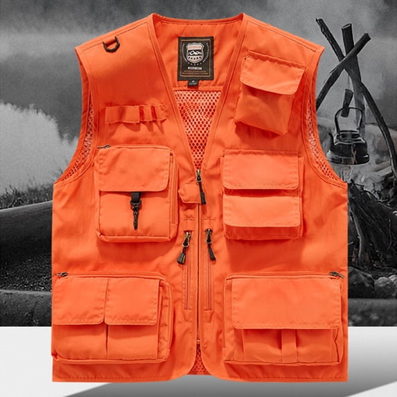 WIZUTIZ Mens Fishing Vest Lightweight Outdoor Work Hiking Photo Outerwear Vests