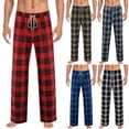 thumbnail image 1 of WIZUTIZ Mens Fleece Pajama Pants Drawstring Plaid Comfy Lounge Pj Bottoms with Pockets Warm Soft Sleepwear, 1 of 5