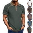 thumbnail image 1 of WIZUTIZ Mens Henley Shirts Short Raglan Sleeve Fashion Button T Shirt Casual Collared Golf Shirt, 1 of 5