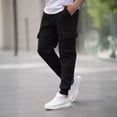 thumbnail image 1 of WIZUTIZ Mens Jogger Sweatpants Winter Warm Fleece Lined Cargo Sweatpants Loose Casual Comfy Heavyweight Joggers with Pockets, 1 of 4
