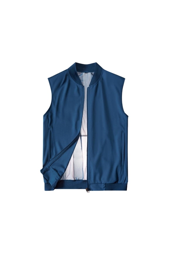 Mens Lightweight Vest Breathable Sleeveless Outdoor Work Cooling Waistcoat Jackets for Travel Hiking Running with Pockets