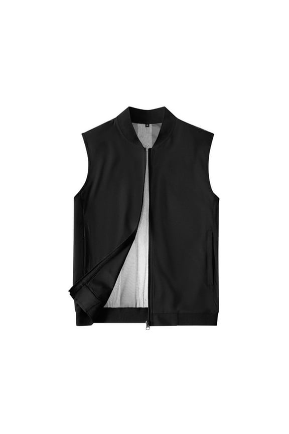 Mens Lightweight Vest Breathable Sleeveless Outdoor Work Cooling Waistcoat Jackets for Travel Hiking Running with Pockets