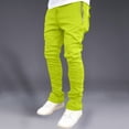 thumbnail image 1 of WIZUTIZ Mens Loose Fit Joggers Jeans Elastic Waist Drawstring Denim Pants Lightweight Classic Athletic Jean Trousers, 1 of 5