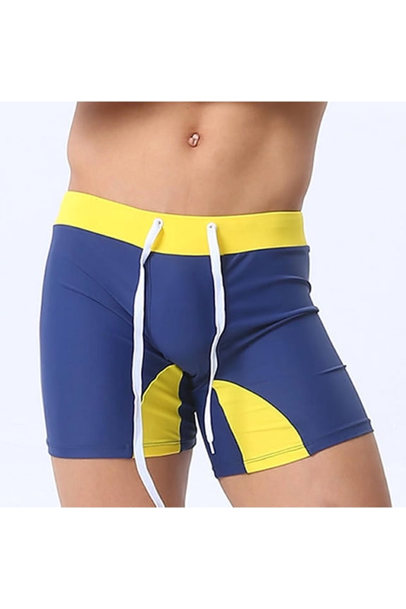 Mens Low Wasit Swim Trunks Training Racing Swim Jammers Square Leg Quick Dry Swimsuit Boxer Surfing Bathing Suit