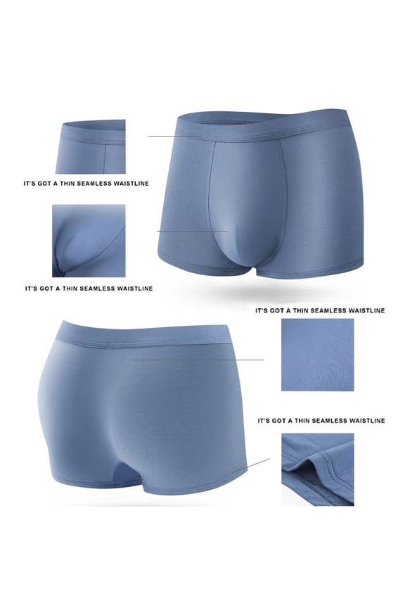 Mens Modal Boxer Briefs Bulge Pouch Trunks Underwear Moisture Wicking Comfortable Breathable Underpants