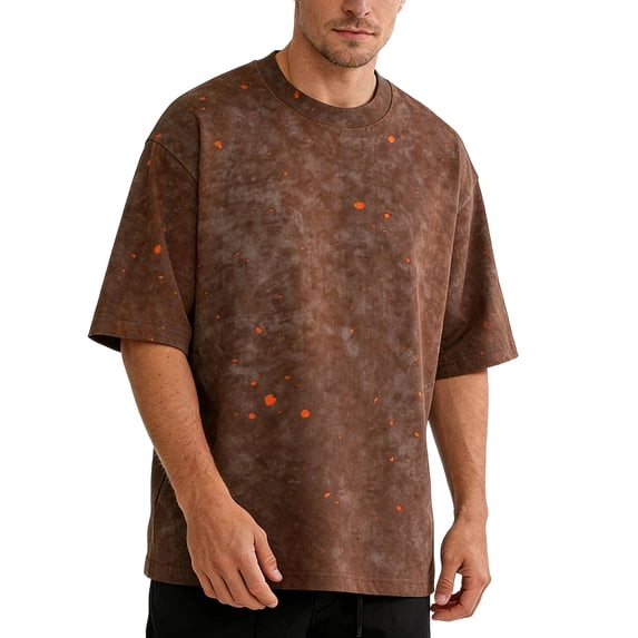 WIZUTIZ Mens Oversized T Shirt Cotton Vintage Washed Short Sleeve Basic Tee Shirts Casual Crewneck Summer Fashion Tops