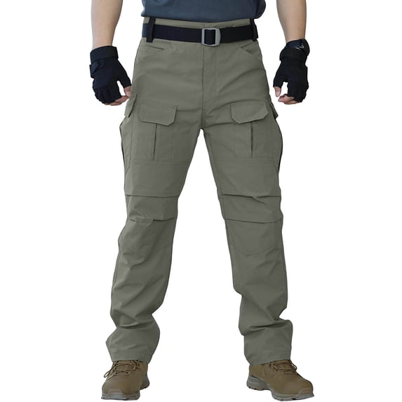 WIZUTIZ Mens Pants Ripstop Cargo Work Pants with Pockets Water Resistant Breathable Hiking Construction Trousers