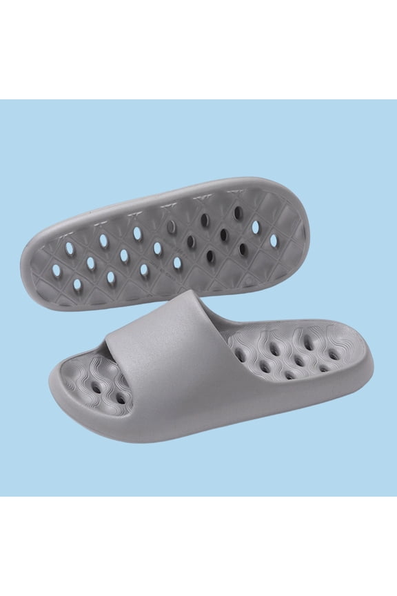 Mens Quick-Dry Shower Slippers Slip-On Drain Holes Summer Indoor Slippers Soft House Bathroom Open Toe Comfort Slides